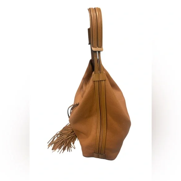 Rebecca Minkoff Isobel Pebbled Soft Leather Hobo Shoulder Purse Camel Brown - Picture 4 of 15